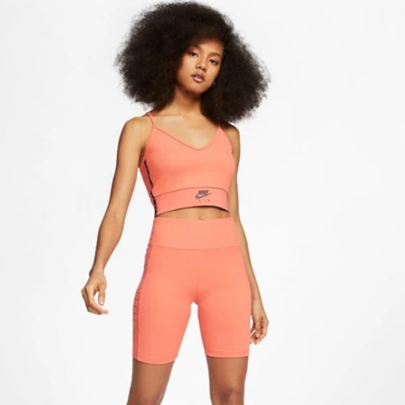 nike air ribbed strappy crop top